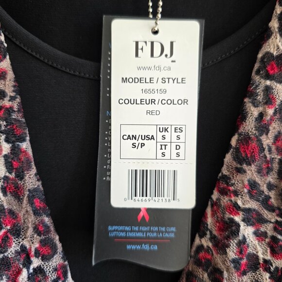 FDJ Womens Ruched Long Sleeve Top Small Leopard Print Comfortable Stretch New - Picture 4 of 9